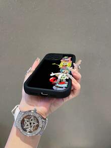 SpongeBob SquarePants 1 pieza Funda de teléfono a prueba de golpes con diseño pintado de la familia de Bob Esponja Pantalones Cuadrados, estilo creativo y lindo, compatible con Samsung/Apple 17/16/15/14/13/12/11 Pro Max/12 Pro/14 Plus y otros modelos - Multicolor - Ver 5