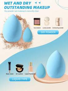 8/10/12PCSMakeup Tools Set Including:Makeup Sponges+Mini Makeup Sponges+Triangle Powder Puffs+Mini Air Cushion Powder Puffs - Multicolor - View 3