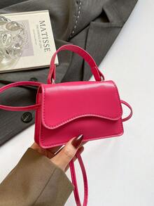 Bolso de mano minimalista de unicolor estilo coreano, nueva bolsa de hombro de moda, elegante bolso cruzado cuadrado personalizado para mujeres - Multicolor - Ver 13