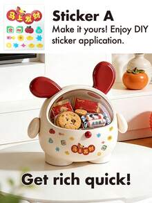 1pc Rabbit Shaped Desktop Storage Box, Cute Accessory Organizer Box With Flip Cover - Multipurpose Storage For Cosmetics, Candy, Keys, Jewelry Etc. | Suitable For Office, Dorm, Bedroom Desk Organization | Great Gift For Girls, Birthday, Back To School, Christmas Decor, Easter, Women's Day, Mother's Day, Children's Day - Multicolor - View 14