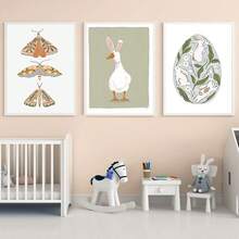 1pc Paintings Canvas Wall Art - Spring Art, Easter Decor, Bohemian Easter Art, Floral Art, Neutral Color Wall Decor, Floral Art - Baby Goods – Framed Nursery Wall Art Perfect Fit For Playroom Decor Nursery Decor, Childcare Room Decor, Preschool Decor, Boy's Room Decor Girl's Bedroom Decor Kids' Room Decor Easter Wall Decor, Nursery Spring Decor, Easter Children's Room Posters, Spring Decor Posters - Multicolor - View 8