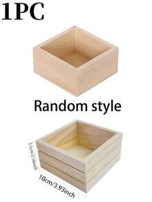 1/4pcs Unpainted Wooden Desktop Storage Box, Square Retro Small Wooden Box Crafts Storage Box, Suitable For Storage, Home Decor, Art Collection, Desktop Decor, Succulent Planter, Drawers, DIY Crafts - Multicolor - View 10