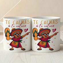 1pc Funny Spanish Grandma Abuela Themed 11oz Coffee Mug - Colorful Cartoon Cuban/Latin Design With Spanish Phrases (Abuela/Te Calmas), Dishwasher Cup Women, Mom, Birthday & Mother's Day Gifts - 黑色 - 查看 8