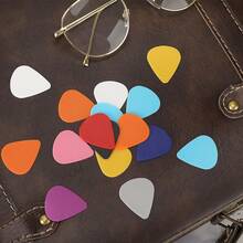 20pcs/50pcs/100pcs Guitar Picks, Unique Guitar Gift, Suitable For Bass, Electric Guitar And Acoustic Guitar, Includes 0.46mm, 0.71mm, 0.96mm Thickness, ABS Material, Random Color - Multicolor - View 3