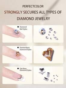 20g Transparent Nail Diamond Glue, Super Sticky, Suitable For 3D Stone Decoration, Charm, Flowers, Artificial Crystal Diamond Jewelry, Acrylic DIY Nail Stickers, Transparent Sticky UV Gel Nail Polish, Recommended Perfect Color - 20g - 查看 3