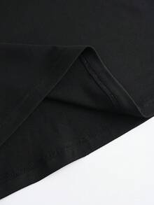 Black T-Shirt With "It'S A Throat Punch Kinda Day" Print |   Casual Wear, All-Season, Drawing Pattern With Applique Details   Graphic Short Sleeve Top,Valentine's Gift Casual Tee,Green Shamrock Print Tee - 黑色 - 查看 4