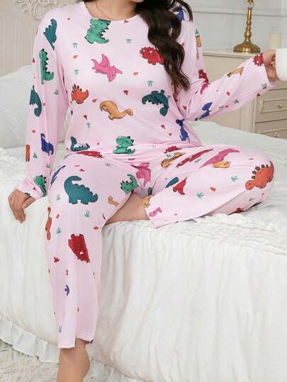 两件套加大码女士牛奶丝休闲舒适睡衣套装，宽松裤子和上衣，适合春夏秋冬穿着