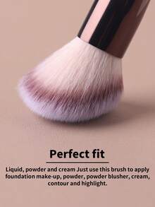 1pc Professional Double-Headed Makeup Brush, Powder Brush, Blusher Brush, Soft Fiber Cosmetic Tool, Easy To Carry, Travel Brush,Foundation Brush,Concealer Brush,Blush Brush,Contour Brush,Blush Brush,Bronzer Brush,Powder Brush,Foundation Brush,Blush Brush - Brown - View 3