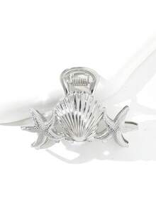 1pc Minimalist Metal Butterfly Clip Medium Hair Claw Clip For Women - Silver - View 5