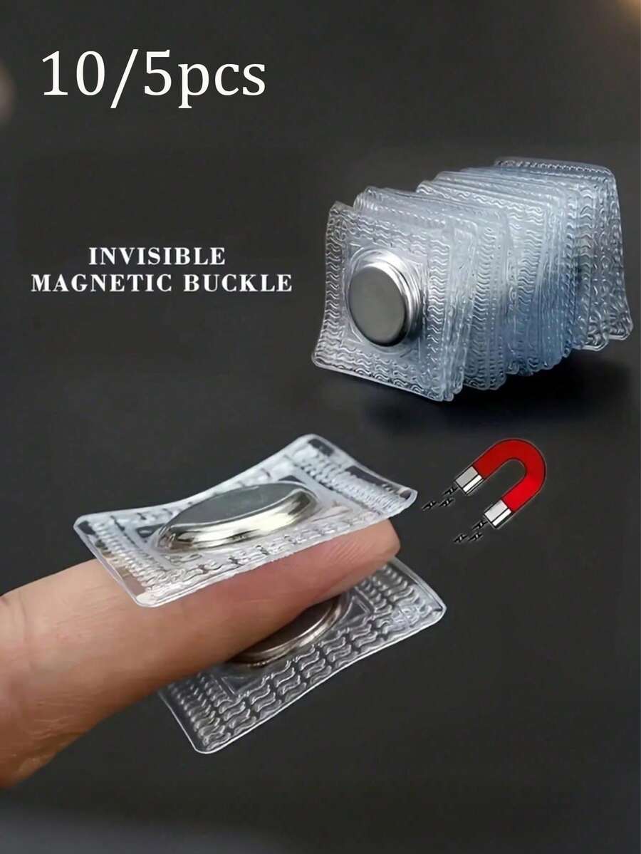 10/2pcs Magnetic Sewing Clips, Invisible Metal Clips, Multi-Functional Invisible Magnetic Snaps, Convenient To Carry, Small And Lightweight, Easy To Store, Reusable Metal Sewing Buttons, Suitable For Clothing, Bags And Wallets, Ideal For Going Out, Outdoor Travel And Back-To-School Use, Easy-To-Use Craft Accessories, A Must-Have For Diy Projects. - Multicolor - View 1