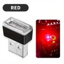 1 pieza Mini luz nocturna LED alimentada por USB para automóvil, lámpara de ambiente de color de contraste acrílica, luz decorativa multicolor de material de PC con función de iluminación de emergencia, luz decorativa LED universal para automóvil para el tablero de instrumentos/espacio entre asientos/portavasos - A - Ver 12