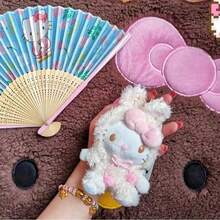 SANRIO 1个彩色变形兔系列毛绒挂件，可作包包/背包装饰，猫咪配饰，高端毛绒玩偶，儿童益智玩偶 - 白色 - 查看 9