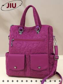 Diebstahlsicherer Vintage gesteppter Nylon Damen Rucksack; Multifunktionale Mode Alltagstasche; Mehrfach-Taschen leichte Reisetasche; Große Kapazität minimalistische Schultasche; Praktischer Rucksack, geeignet für Studenten, Krankenschwestern, Lehrer, Geschäftsleute, Reisen, Geschäftsreisen, tägliches Pendeln, Einkaufen, Büro, Dating, Wandern, Training, Arbeit, Geburtstagsgeschenke, Feiertagsgeschenke, - Verschiedenfarbig - Übersicht 14