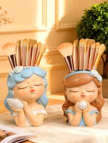 1pc Elegant Makeup Brush Holder, Suitable For Storing Makeup Brushes, Can Be Used As Home Desktop Decor Or Gift For Friends, Relatives, Birthday Decoration - Multicolor - View 16
