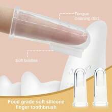 5-Pack Silicone Pet Finger Toothbrushes For Dogs & Cats - Manual Dental Care Kit For Plaque And Tartar Removal - Soft Bristle Toothbrushes For Small To Large Pets - Clear - View 3