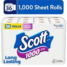 1000 Sheets Toilet Paper 1 Roll Long Lasting 1 Ply Strong Absorbent Septic  Bathroom Tissue Household Bath Tissue For Home And Office - 1 - Xem 1