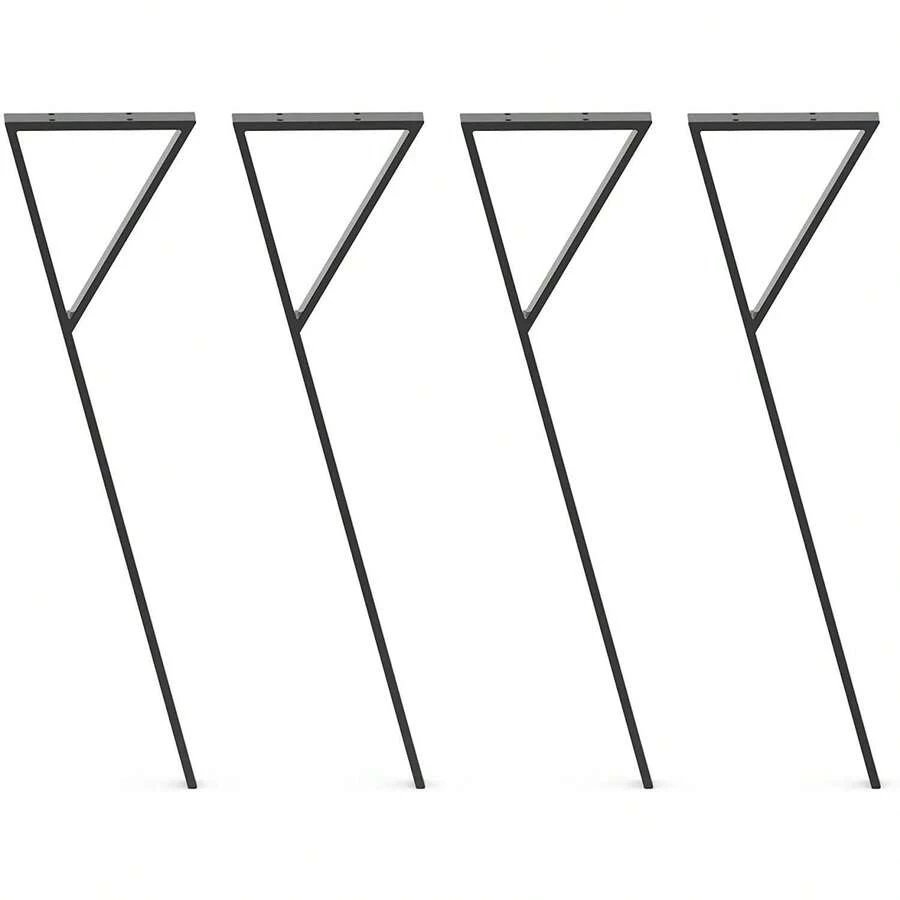 P-Shape Legs Set Of 4 - 34 Inch / 86cm Blk For Table Desk Console DT Ironcraft - Multicolor - View 1