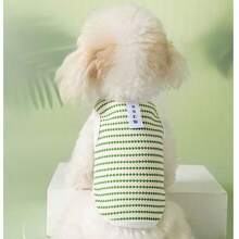 一件波点轻薄透气提花宠物背心，适合犬猫穿着，包括贵宾犬、比熊犬、雪纳瑞犬等，室内外均可穿着。 - 綠色 - 查看 4