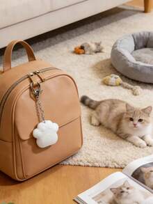 1 pieza Luz de bolso con forma de corazón con pata de gato linda, lámpara táctil mini portátil recargable por USB, lámpara de ambiente, decoración, mejor regalo para mujeres - Multicolor - Ver 12