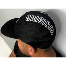 Black Graphite Five Panel Cap On - Original Black - View 3