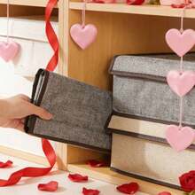 1 pieza Caja de almacenamiento de ropa plegable con tapa, Caja de almacenamiento de ropa interior multifuncional, Caja de almacenamiento con tapa para armario, Caja de almacenamiento de ropa interior plegable, Caja de almacenamiento de calcetines con compartimentos, Diseño plegable que ahorra espacio, a prueba de polvo y humedad, Caja de almacenamiento de ropa interior lavable, Adecuada para armario, dormitorio, dormitorio, decoración de la habitación, accesorios de almacenamiento para el hogar, regalo del Día de San Valentín, decoración de Pascua - Multicolor - Ver 7