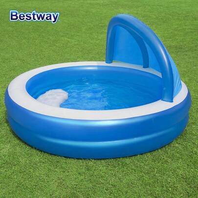  Bestway 54337 Piscina inflable de verano con sombra UV para el hogar, sin bomba inflable para patio trasero, jardín y exteriores (sin bomba)