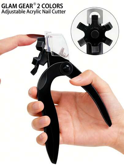 2/1pc Adjustable Acrylic Nail Clipper With Ruler And Nail Clippings Collector, Pink/Black Professional Adjustable Stainless Steel Blade Nail Clippers, Fake Nails Trimmer With Polishing Strips, Suitable For Fake Nails, Nail Extensions, Nail Salons And Home Manicure Tools, Suitable For Christmas, Winter, Pink, Graduation, Birthday, Holidays, Summer, Autumn, Y2K, Fashion, Nail Kit, Manicure Set, Nail Supplies, Nail Care