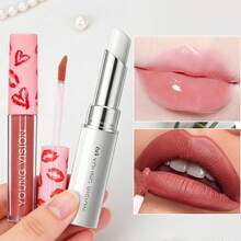 YOUNG VISION 2pcs Lip Makeup Set: 1pc Fruity Moisturizing Lip Balm, Waterproof, Anti-Chapping, Exfoliating & 1pc Mini Matte Velvet Liquid Lipstick, Suitable For Daily, Office, Commuting, Travel - Multicolor - View 11
