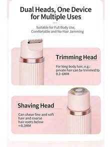 Electric Razor, Women's Dedicated Bikini Trimmer, 2 In 1 Wet And Dry Waterproof Electric Shaver, 400mAh USB Rechargeable Dual Head Razor, Painless Trimming For Private Areas, Face, Underarms, And Legs, Stainless Steel Blade Design That Is Both Beautiful And Sharp, Portable Multifunctional Shaver, The Best Gift For Both Men And Women, Father's Day Gift, The Perfect Gift For Women - 粉色 - 查看 4
