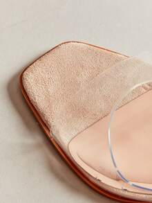 Hauture Women's Fashionable Clear Heeled Sandals For Christmas - Beige - View 4