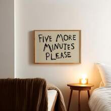 1pc "Just 5 More Minutes Please" Inspirational Canvas Art - Minimalist Bedroom Wall Decor, Slouchy Morning Print, Dream Home Accent, Frameless, Suitable For Dining Room - Indoor Wall Art Decoration, "Just 5 More Minutes Please", Modern Poster Art, Wall Hanging - H - View 4
