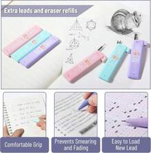 Mr Pen- Pastel Mechanical Pencil Set With Lead Refills &Amp; Erasers, 6 Pack, 3 Sizes, 05 07 &Amp; 09mm, Aesthetic Mechanical Pencils Set, Pastel Mechanical Pencils - Trắng - Xem 4