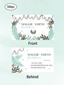 200/500/1000pcs Customized Business Card,Classic Modern Wedding Or Cocktail Party Invitations And Thank You Notes With Envelopes,Tropical Greenery, Palm Leaves,Tropical Banana Leaves Invitation - Multicolor - View 17