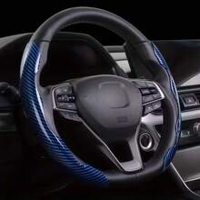 Segmented Carbon Fiber Steering Wheel Cover, Anti-Slip Carbon Fiber Style Steering Wheel Cover, Car Protective Cover, Universal Car Fit Steering Wheel Cover, Car Clip-On Steering Wheel Cover - Two-pack - View 13