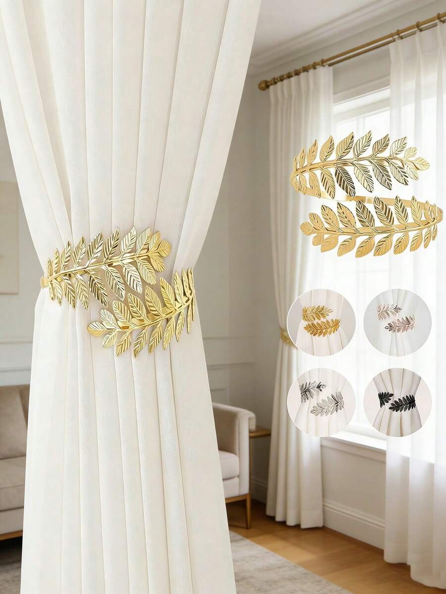 1 chiếc kẹp rèm kim loại hình bông lúa mì, giá đỡ rèm trang trí, thiết kế không cần khoan, phù hợp cho nhà và văn phòng, nhiều màu sắc để lựa chọn.