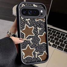 レトロなレオパードプリントデザインの電話ケース、 Pixelモデル10、10 Pro、9、9A、9 Pro、9 Pro XL、8、8 Pro、8A、7、7 Pro、7Aと互換性あり、TPU作るで完全な保護するを提供 - ブラック - チェックする 10