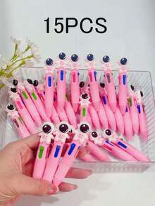 30支儿童卡通多色笔，4合1可爱儿童笔 - 60支圆珠笔，趣味礼品套装，生日和儿童派对的理想之选 - 令人愉悦的多色笔礼品 - 彩色 - 查看 24