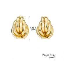 1 par de pendientes geométricos dorados con intersección - Amarillo Oro - Ver 5