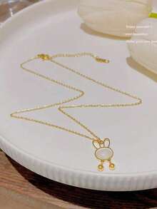 1pc Fashionable Sweet Style High-Color Retention Rabbit Pendant Necklace Accessory - one-size - View 5