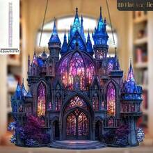 1 pieza Atrapasol de acrílico 2D - Castillo Misterioso, una decoración colgante mística que puede agregar un toque caprichoso a tu sala de estar, dormitorio, pasillo o cualquier espacio, una opción soñada para entusiastas de la imaginación. - E - Ver 5