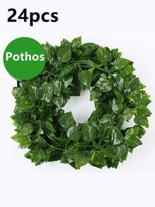 24/12/1pc Artificial Ivy Vine, Fake Green Leaves Hanging Plant, Suitable For Christmas Decoration, Wedding Decoration, Wall Decor, Outdoor Decor, Evergreen Ivy, Climbing Plant, Fake Vine, Applicable For Office Decor, Desk Decor, Home Decor, Party Decor, Garden Decor, Bedroom Decor, Window Decor - Green - View 13