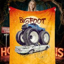 1PC 3D Monster Jam Monster Truck Cartoon Blanket, Edgy Gift For Motorsports Fans, Themed Man Cave Decor, Retro Sci-Fi Party Accent & Race Day Souvenir,Soft Throw Blanket For Home Bedroom Bed Sofa Picnic Travel Office Cover Blanket - nhiều màu 39 - Xem 5