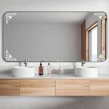 10 piezas Pegatinas decorativas de espejo con patrón geométrico, pegatinas de espejo de acrílico autoadhesivas, adecuadas para pared de fondo del hogar, sala de estar, dormitorio, estudio, oficina, gabinete de cocina y otra decoración del hogar, papel tapiz DIY para pared/baño Pegatinas decorativas de vidrio - Multicolor - Ver 4