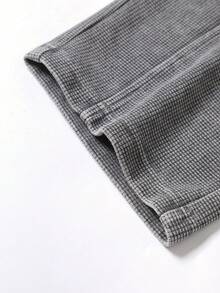 Quần dài nam kiểu Mỹ tối giản, màu xám đậm kẻ caro, dáng rộng, ống suông, có dây rút, kiểu dáng thường ngày. - Xám - Xem 5