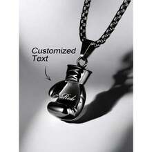 1pc Personalized Boxing Glove Necklace, Customizable Pendant, Father's Day Gift, Birthday Gift For Dad, Boyfriend, Husband - Multicolor - View 1