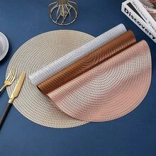 Set Of 4, 6, Or 12 Placemats, Round Table Setting Mat, Elegant Design, Waterproof. - Random - View 3