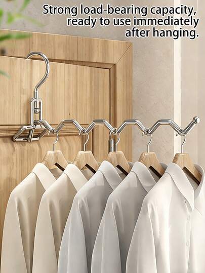 Stainless Steel Multi-Hanger Rack, Space-Saving Closet Organizer With Multiple Hanging Positions, Sturdy Clothes Hanger For Shirts, Coats, And Everyday Outfits