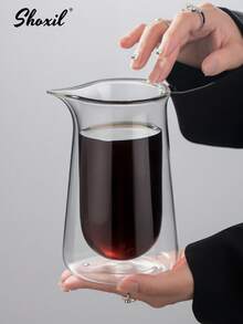 shoxil 1pc Spiral Coffee Filter Cup, Double-Layer Glass Coffee Pot, Heat-Resistant Coffee Pot, Transparent Glass Teapot, Black Teapot, With Extended Filter Cup Rack Suitable For Home, Coffee Corner, Eid Al-Adha, Ramadan - Coffee Pot - View 6