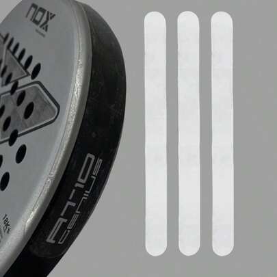 3pcs Racket Protective Film, Rugged & Lightweight Racket Frame Tape. Edge Protective Film, Easy To Replace. Flat Tennis Accessories