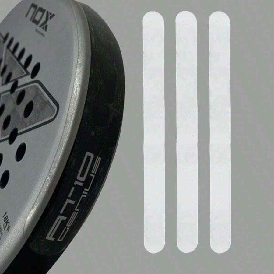 3pcs Racket Protective Film, Rugged & Lightweight Racket Frame Tape. Edge Protective Film, Easy To Replace. Flat Tennis Accessories - Multicolor - View 1